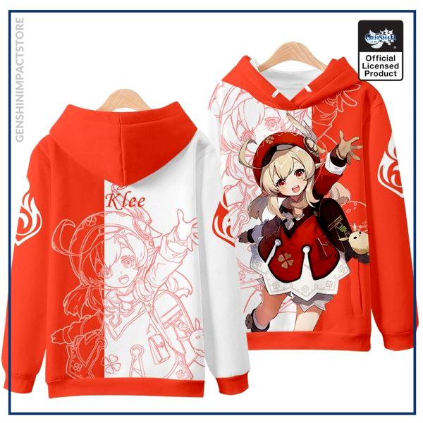 Anime Genshin Impact Klee Mondstadt Fashion Loose Hooded Hoodie Coat Men Women Student Harajuku Jacket Pullover 3 - Genshin Impact Store