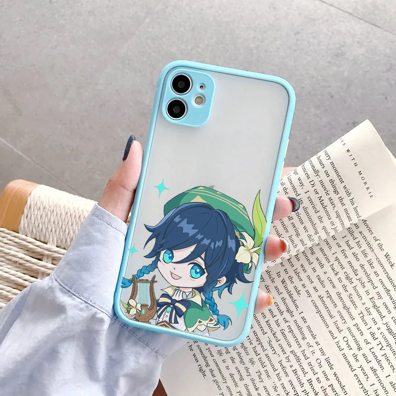 Genshin impact Anime Phone Case For iPhone 12 11 Pro MAX XR XS 7 SE20 13 X 8 6 Plus Cute Clear Hard Matte Cover Shockproof Shell