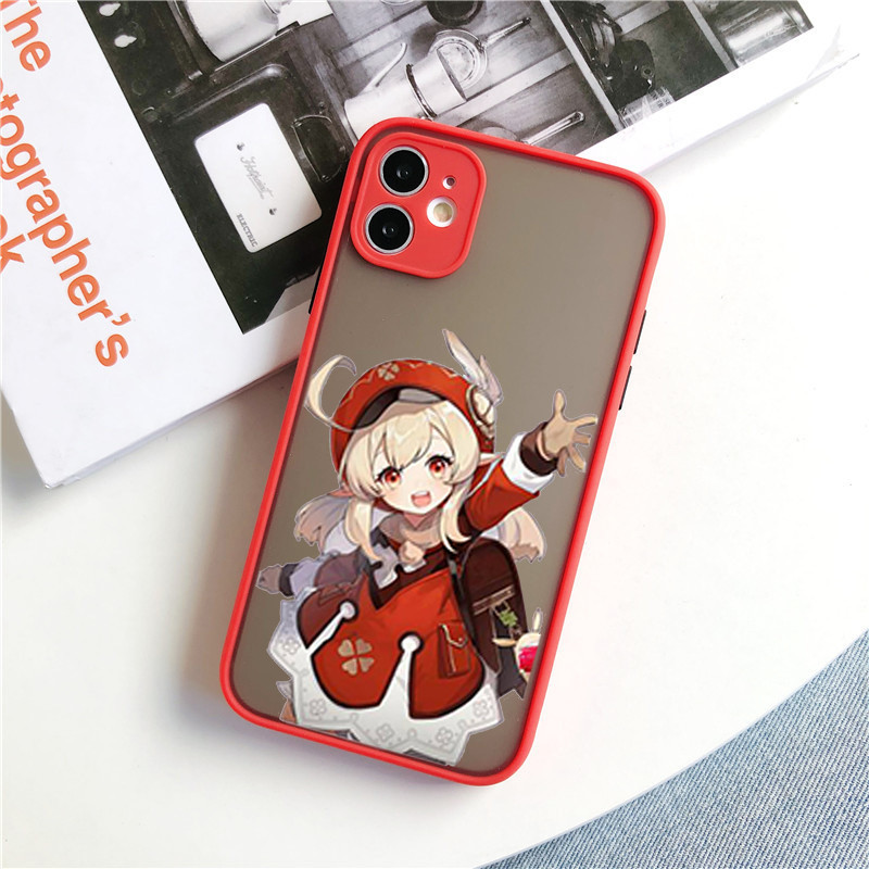 Genshin Impact Phone Case for IPhone X XS MAX 6s 7 7plus 8 8Plus SE 20XR 13 12 11 Pro Max Soft Matte Silcone Hard PC Clear Cover