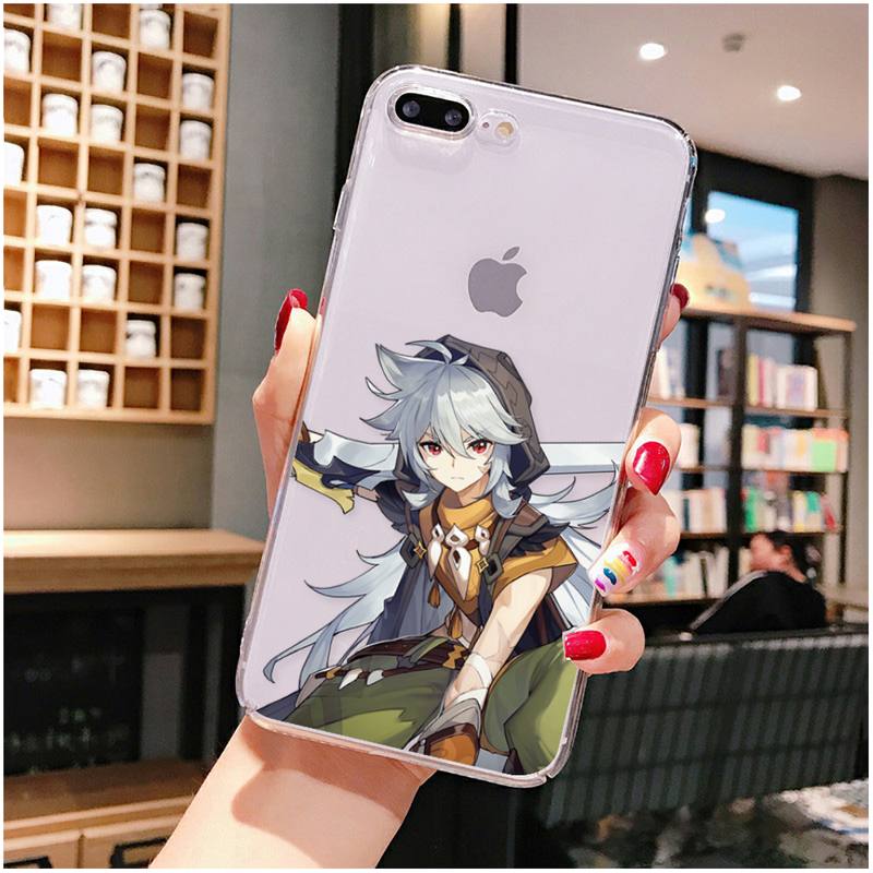 YNDFCNB genshin impact Phone Case For iPhone X XS MAX 6 6s 7 7plus 8 8Plus 5 5S SE 2020 XR 11 11pro max Clear funda Cover
