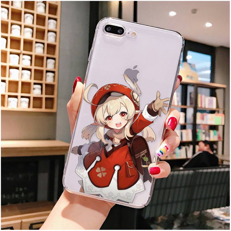 YNDFCNB genshin impact Phone Case For iPhone X XS MAX 6 6s 7 7plus 8 8Plus 5 5S SE 2020 XR 11 11pro max Clear funda Cover