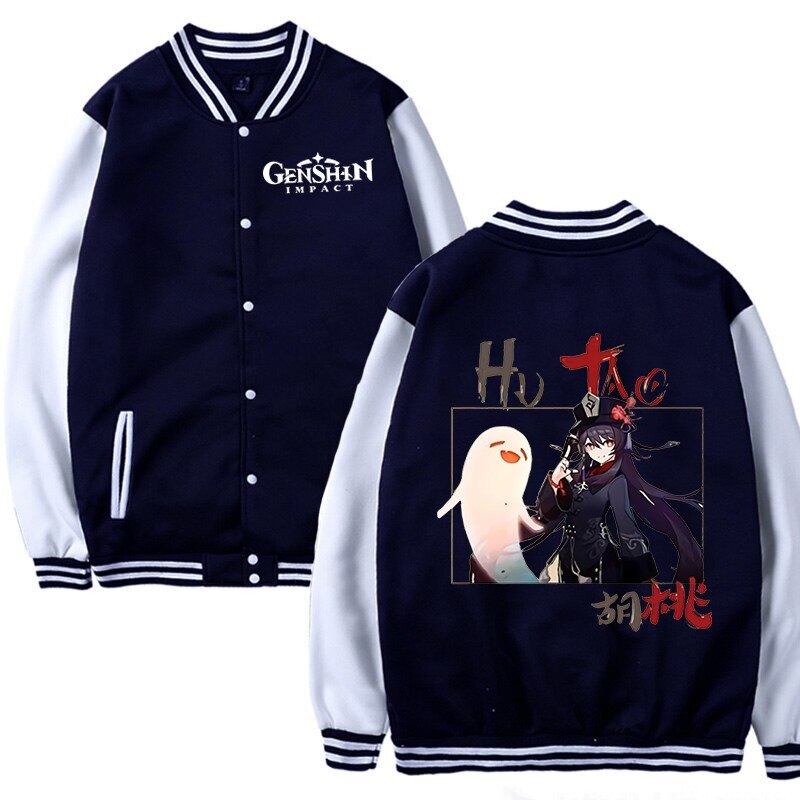 2021 Hot Game Genshin Impact Printed Baseball Jackets Women Men Autumn Long Sleeve Jacket Women Fashion Streetwear Casual Coat