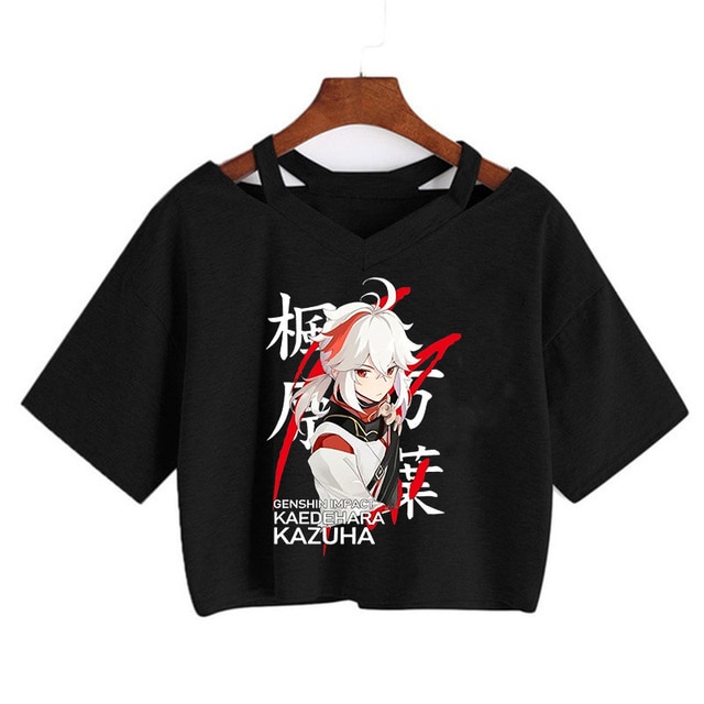 Crop Top Kawaii Genshin Impact T Shirt Women Graphic Tees Kawaii Tops Harajuku Cartoon Hu Tao 40.jpg 640x640 40 - Genshin Impact Store