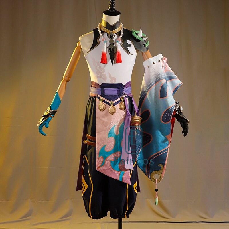 Game Genshin Impact Xiao Cosplay Halloween Carnival Costume Wig Kimono Uniform Outfit 1 - Genshin Impact Store