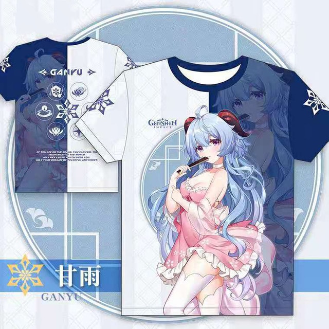 Genshin Impact 3D Print T Shirts Anime Game Kawaii Girls Streetwear Keqing Xiao Men Women Oversized 13.jpg 640x640 13 - Genshin Impact Store