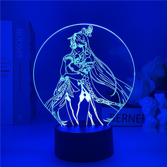 Genshin Impact Night Light 3D Illusion Anime Lamp for Bedroom Decor LED Light Atmosphere Bedside - Genshin Impact Store