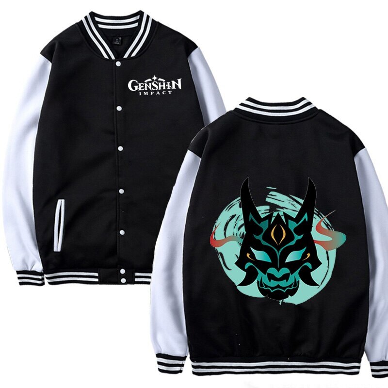 Genshin Impact Xiao Fangs Baseball Jacket Men Fashion Anime Tops Women Jackets Coat Hip Hop Boy - Genshin Impact Store