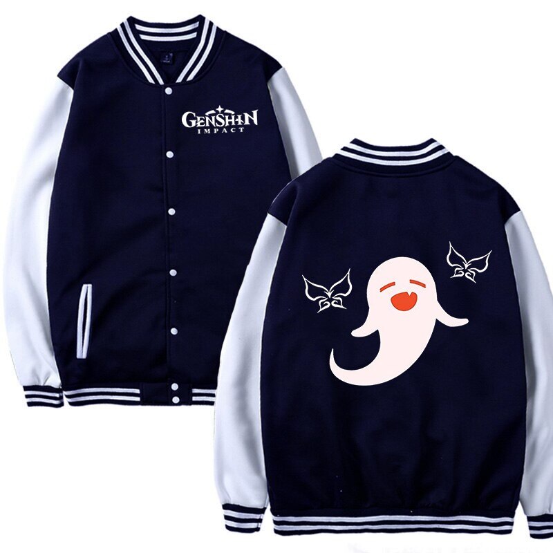 Game Genshin Impact Hu Tao Printed Baseball Sweatshirt Casual Jacket Men/Women Zhongli Baseball Jacket Costume Mens Jacket 2022
